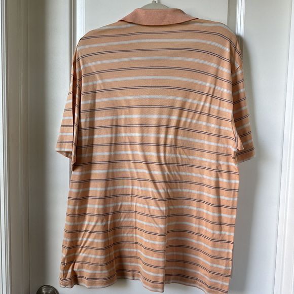 Bobby Jones Collection Golf Shirt Mens Large Heritage Silk Made in Italy Orange - Picture 6 of 6